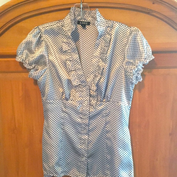 A. Byer Polka Dot Collar Shirt. - Picture 2 of 4